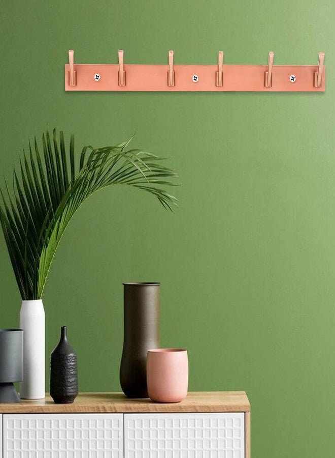 DOCOSS-Pack of 2-Deluxe Rose Gold 6 Pin Metal Cloth Wall Hanger for Clothes Door Hangers Cloth Hook Bathroom Hooks Rail for Hanging Towel,Bathroom Accessories - Image 5